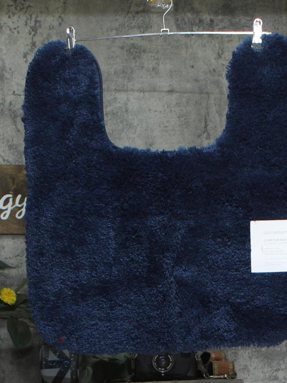 NWT Liz Claiborne Ultimate Luxury Contour Toilet Rug Mat Academy Blue 21x24